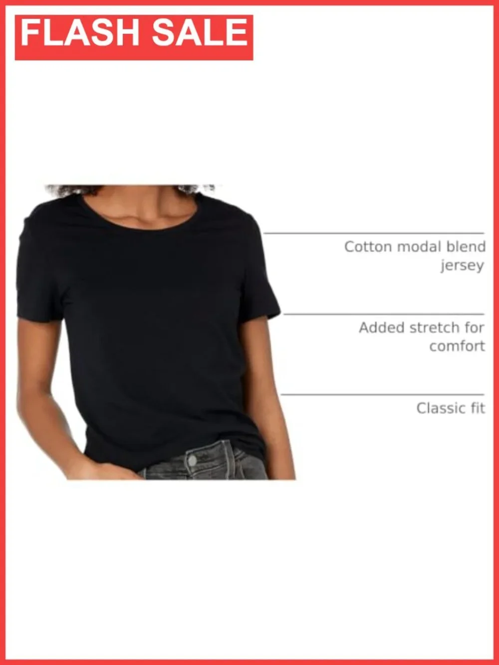 Women's Crewneck Short Sleeve T-Shirt Cotton Modal Blend Regular Fit